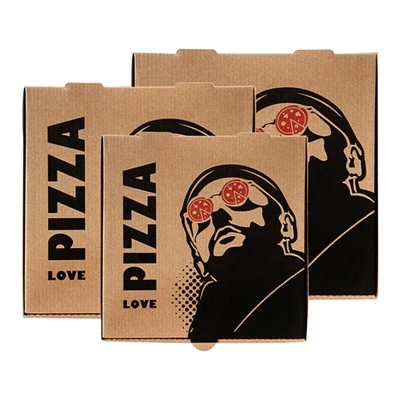 Korrugerte pizzaemballasjebokser av matkvalitet tilpasset logo